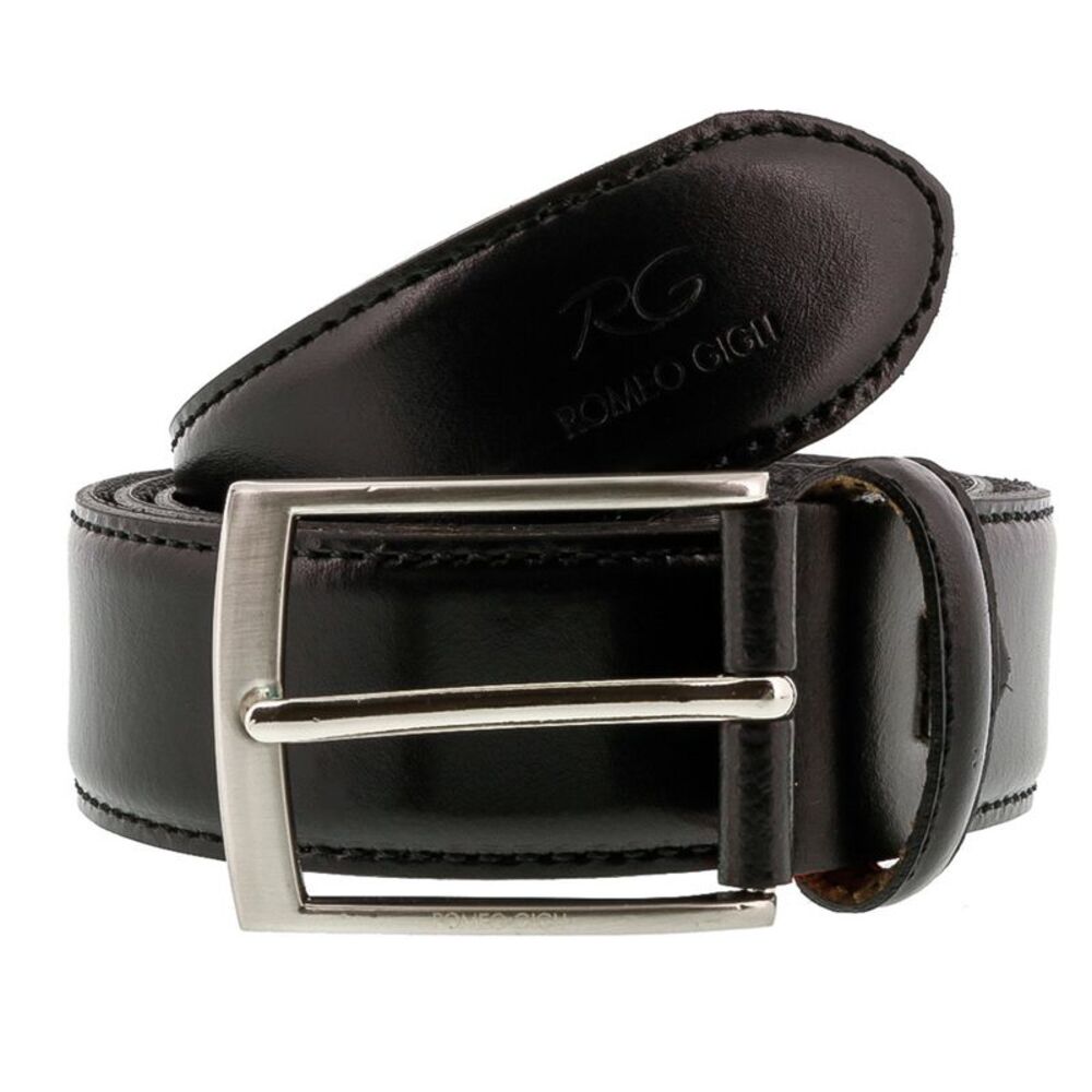 Romeo Gigli C856/35S NERO Black Leather Adjustable Mens Belt